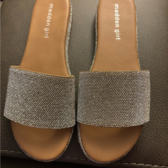 Madden Girl Shoes - Madden Girl Silver Rhinestone Flats